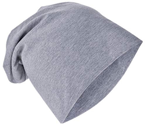 Miobo Kinder Slouch Beanie Mütze,Baumwolle,Unifarbe Grau-43