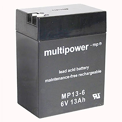 Multipower MP13-6 Pb 6 Volt 13 Ah Faston + 6,3 - 4,8 mm Bleiakku keine VdS-Zulassung