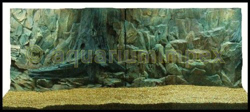 3D Aquarien Rückwand 150x50 Fels mit Wurzel 2TLG.