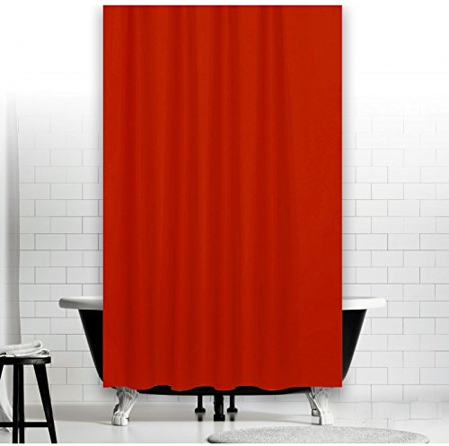 TEXTIL DUSCHVORHANG UNI ROT 120x200 cm INKL. QUALITÄTSRINGE 120 breit x 200 hoch! SHOWER CURTAIN RED!
