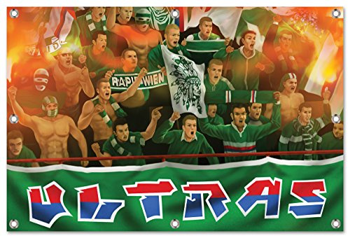 Ultras-Art Rapid Fans Bild auf PVC Plane/PVC Banner inkl Ösen, Maße: 120x80 cm