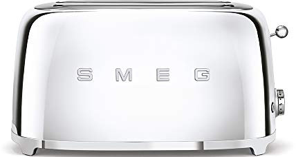 Smeg TSF02SSUK 4 Slice Toaster, Long Extra Wide Slots, 3 Pre Set Options, Polished Stainless Steel