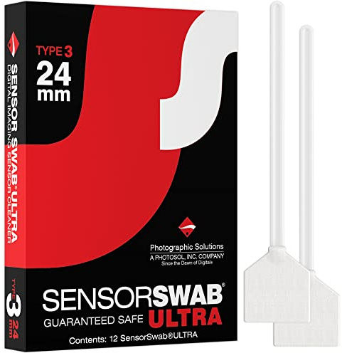 Sensor Swab Ultra 24mm Swabs - Camera Sensor Cleaner Swabs for Cleaning Full Frame Mirrored or Mirrorless SLR & DSLR Cameras. Canon, Nikon, Sony - Sensor Dust & Oil Remover (Pack of 12)