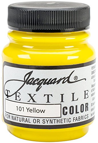 Jacquard Textile Paint 2.25 Oz Yellow for Clothes, Furniture Upholstery, Shoes or Tote Bags