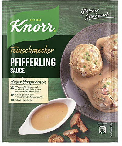 Knorr Feinschmecker Pfifferling Sauce leckere hellbraune Soße ohne geschmacksverstärkende Zusatzstoffe 250 ml 1 Stück