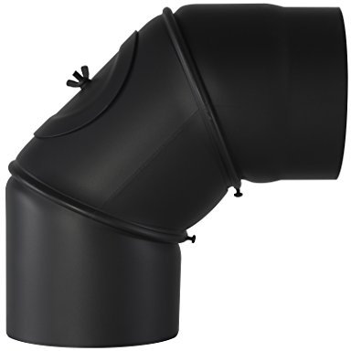 Kamino-Flam Rauchrohrbogen, Stahl, Schwarz, Ø 130 mm, Höhe/Tiefe ca. 28 cm