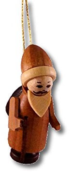 Rudolphs Schatzkiste Baumbehang Baum mit Weihnachtsmann klein Natur Höhe=3,5cm NEU Weihnachten Christbaum Baumschmuck Holzschmuck Holz Seiffen Erzgebirge Strauchbehang Dekoration