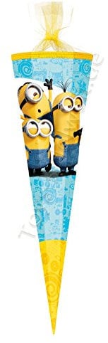 Nestler 6857490 - Schultüte 6 eckig Minions, mit Tüll, 85 cm