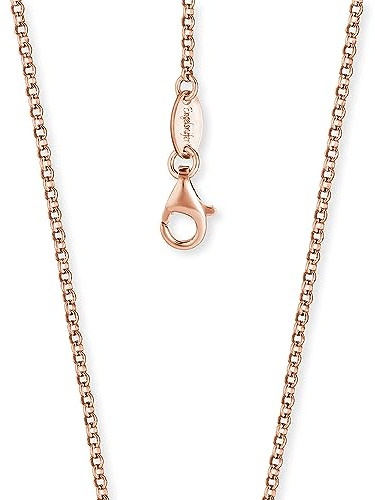 Engelsrufer Damen Halskette Erbskette aus rosévergoldetem 925er-Sterlingsilber, Stärke 2,1 mm, Länge 50cm, Karabinerverschluss, nickelfrei, ERN-50-R
