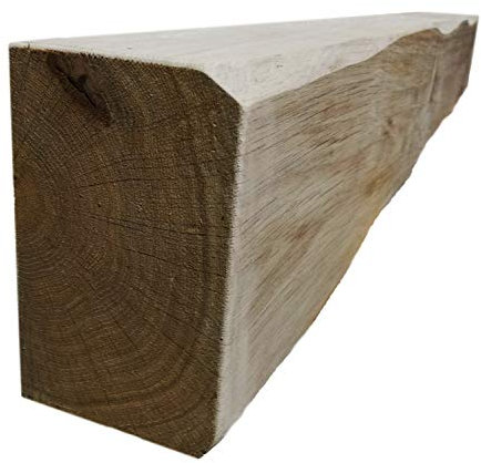 Celtic Timber Solid French Oak Air-Dried Beam Floating Shelf - Fireplace Mantle with Planed & Sanded Finish - Wood Mantle with Lightly Worked Rustic Appearance for Home Decor - 6''x4''x4 Ft Length