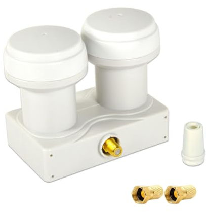 Premium X Monoblock 6° Single LNB 0,1dB Astra 19,2° Hotbird 13° für 80-85cm Schüssel 1x Gummitülle 2X F-Stecker