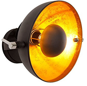 invicta INTERIOR Moderne Wandleuchte STUDIO schwarz gold Lampe Blattgold Optik Wandlampen Leuchte Wohnzimmer