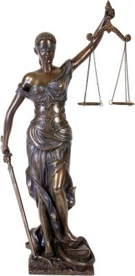 colourliving Dekofigur Justitia Göttin der Gerechtigkeit Skulptur bronziert 46 cm