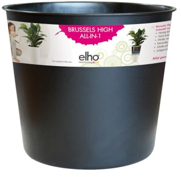 elho Brussels Diamond High Easy Insert 27 - Accessory for Indoor - Ø 26.8 x H 23.2 cm - Black/Living Black