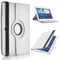 TechDealsUK Etui Rotatif 360 Degrés en Cuir avec Support pour Samsung Galaxy Tab 4 10.1 T530 T535 - Blanc