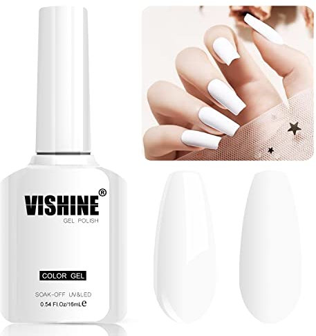 Vishine Vernis à ongles Semi-permanent Gel Polish UV LED Soak Off Manucure Blanc (020)