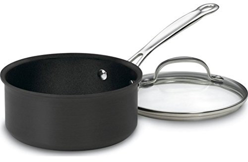 Cuisinart Chef's Classic Kochtopf mit Deckel, antihaftbeschichtet, eloxiert, 1,5 l, Schwarz
