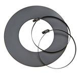 Rosette + Klemmschellen für Aluflexrohre Grau DN 100 mm