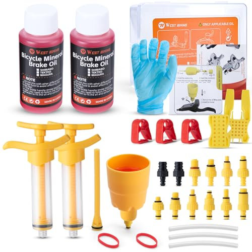 WESTGIRL Bremsen Entlüftungsset für Shimano,TEKTRO und MAGURA Fahrrad Hydraulischer Scheibenbremse, Inklusive 120ML Mineralöl