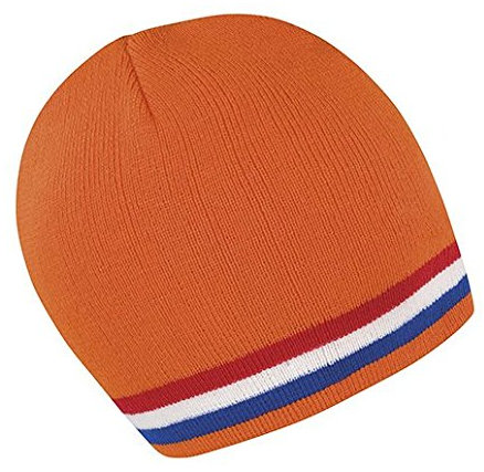 Result Winter Essentials Unisex Mütze National Beanie Mehrfarbig Orange/Red/White One Size