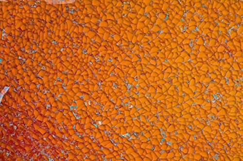GLOREX Crackle Mosaic Platte, Glas, Orange, 15 x 0.5 x 27 cm, 1 Einheiten