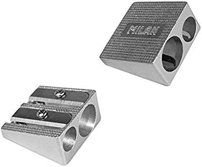 Milan Aluminium Sharp & Resistant Double Use Rectangular Sharpeners for Pencils (Pack of 20 pcs)