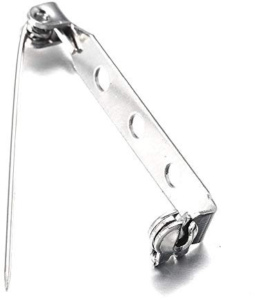 Broche épingle sécurité création Bijoux 38mm 10 pièces Gris