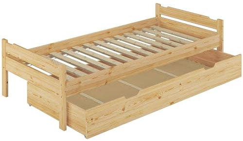 Erst-Holz Einzelbett Bettrahmen Kiefer Natur 80x200 Massivholzbett Zubehör wählbar V-60.31-08
