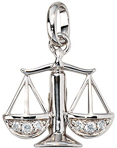 Jobo Sternzeichen-Anhänger Waage aus 925 Sterling Silber mit Zirkonia