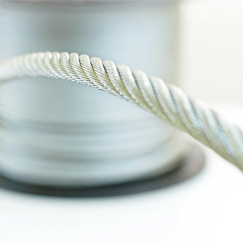 100m Stainless Steel Wire Rope Cable 2.5mm Cordage Strand: 7x7 AISI 316, V4A - Many Sizes Avaliable