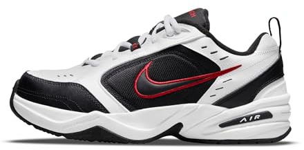 Nike Men's Air Monarch IV Training/Workout Shoes, White/Black, 7.5 Extra Wide