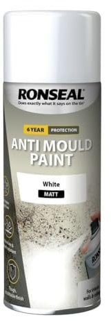 Ronseal QDAMAWM 6 Year Anti Mould Spray Aerosol White Matt 400ml