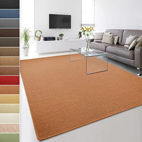 Floordirekt 100% reines Sisal - Sisalteppich - Teppich für Wohnzimmer - Naturfaser - Läufer (Terra, 200 x 240 cm)