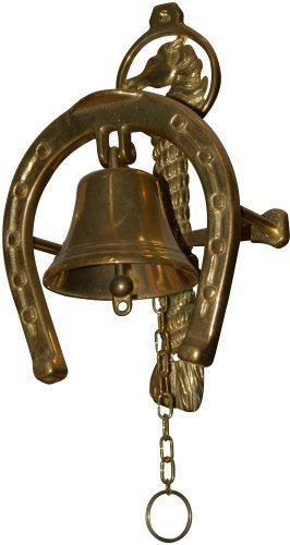 Wandglocke Eingangsklingel aus brüniertem Messing mit Pferd