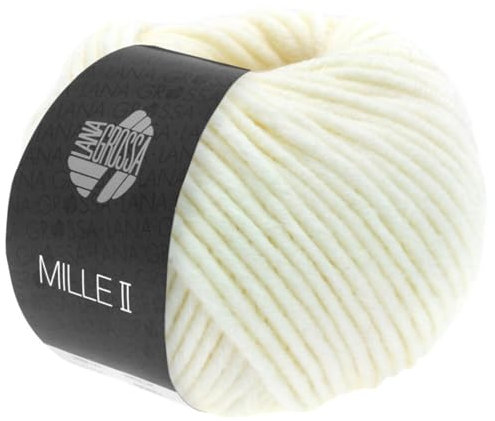LANA GROSSA Mille II | Strapazierfähiges Mischgarn mit Merinowolle, waschmaschinenfest | Handstrickgarn aus 50% Schurwolle & 50% Acryl | 50g Wolle zum Stricken & Häkeln | 55m Garn FB17