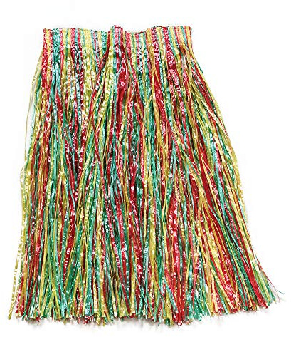 Multicolor Grass Skirt for Adults (1 Pc.) - Eye-Catching Design, Perfect Accessory for Beach Parties, Luaus, Hawaiian Events, Festivals, & Summer Fun Halloween