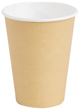 Fiesta Recyclable Single Wall Hot Cups Kraft, 340ml, Pack of 50 | Sleeve packaging keeps stock clean and organised, offering a 12oz capacity suited for busy commercial drink service.