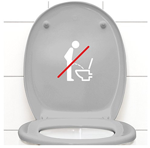 W733 Sticker pour WC Motif pictogramme Blanc 11 x 12 cm