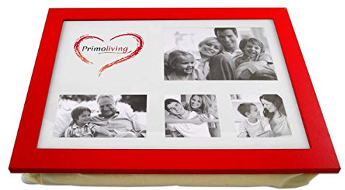 PrimoLiving Knietablett mit Fotorahmen - 43 x 32,5 x 8 cm – Tablett als Laptopunterlage – Sofa oder Bett-Tablett – P-424