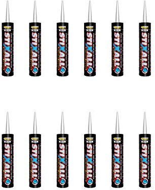 12 x Clear Everbuild Stixall MS Polymer Grab Sealant Adhesive - 290ml by Everbuild