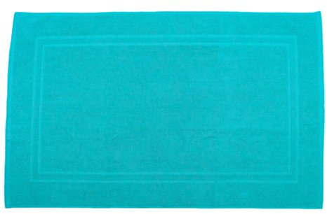 Julie Julsen Badvorleger 70 x 120 cm Premium Qualität 900 gm2 in aktuellen Farben und 4 Größen aus Baumwolle Badematte Badteppich Duschvorleger Design Doppel Rahmen Türkis