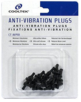 Cooltek 600300737 Anti-Vibrations Plugs, Gummi-Montagestecker zur Entkopplung von Gehäuselüftern, 8er Set