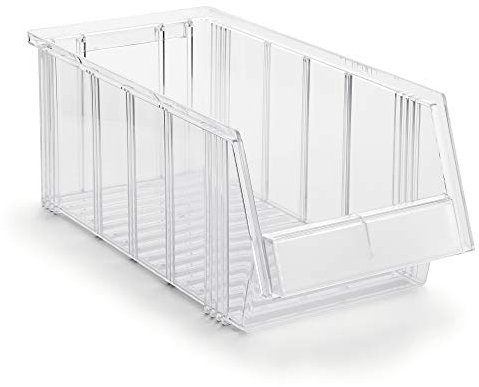 Treston 1940-1 Sichtlagerkästen stapelbar für Industrie Lagersystem, transparent 186 x 400 x 156 mm