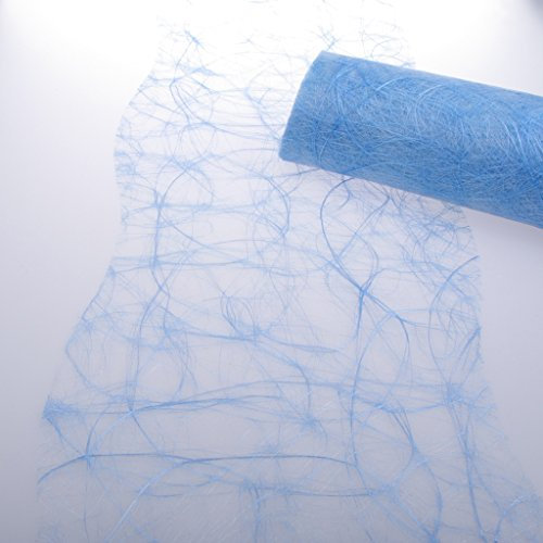 Deko AS GmbH Sizoweb Tischband Wellenschnitt hellblau ca. 25 cm Rolle 25 Meter 64W 015-R