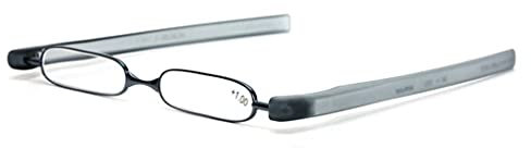 PODREADER Lesebrille Lesehilfe und Etui in Einem, der neue Trend, klappbar, faltbar, platzsparend, von +1,00 bis +3,00 Dioptrien sowie in trendigen Farben wählbar (+ 2.0 Dpt, Schwarz)