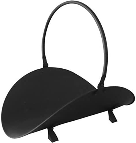 MSV Holzkorb Kaminholzkorb 34,5x41x48cm schwarz Metall Tragekorb Kaminholz