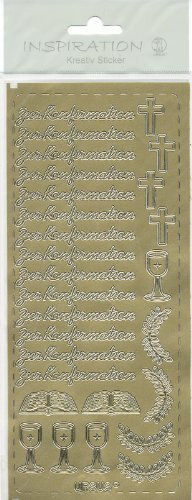 Kreativ Sticker Zur Konfirmation gold Inhalt 1 Stück 10 x23 cm