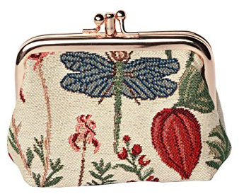 Tapisserie Signare Double Pocket Clip Kiss Lock Portefeuille Femme, Porte-Monnaie pour Femme