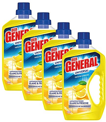 Der General Universal Frische Zitrone, Allzweckreiniger, 4 x 750 ml, Universalreiniger für hygienische Sauberkeit