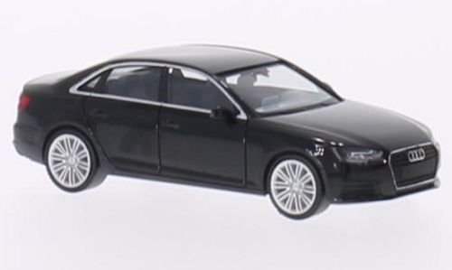 Audi A4 (B9), schwarz, 2015, Modellauto, Fertigmodell, Herpa 1:87